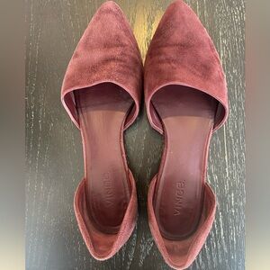 Vince Nina Suede d’Orsay Point-toe Flats Burgundy